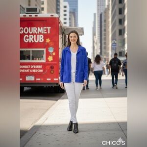 Chico's Vibrant Blue Utility Jacket